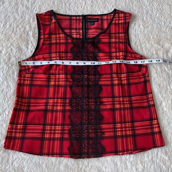 Rampage red and black plaid tank top size small - Picture 11 of 16